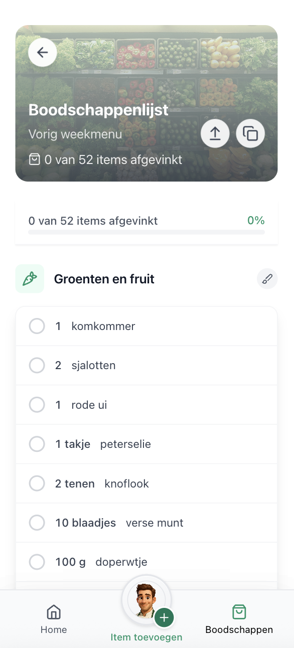 Slimme boodschappenlijst - Screenshot 1
